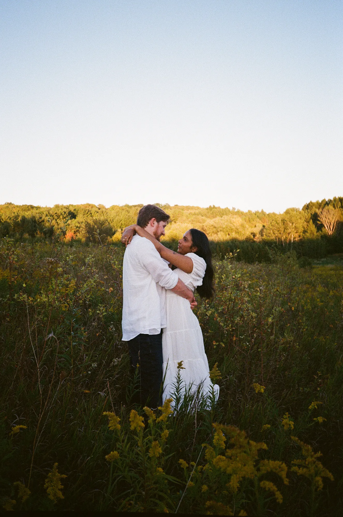 Film-style photo with flowers